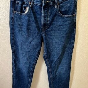 Old Navy Slouchy Fit Straight Leg Jeans in Deep Blue